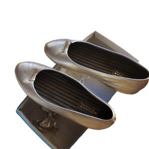 Love Mate Gold Ballet Flat w Removable Gold Bow Size 9